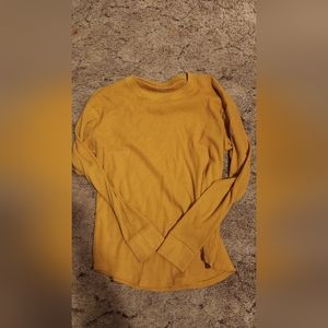 Long sleeve waffle knit top